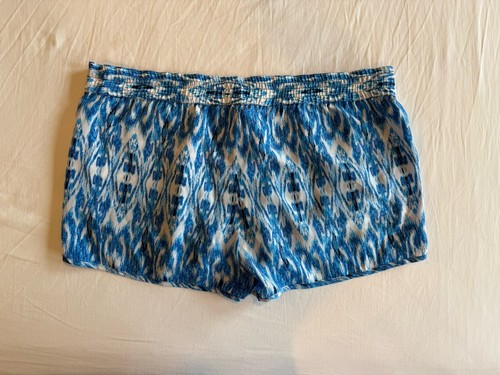EUC Lot of 2 JOIE 100% silk shorts size M Blue and Red - Picture 5 of 6