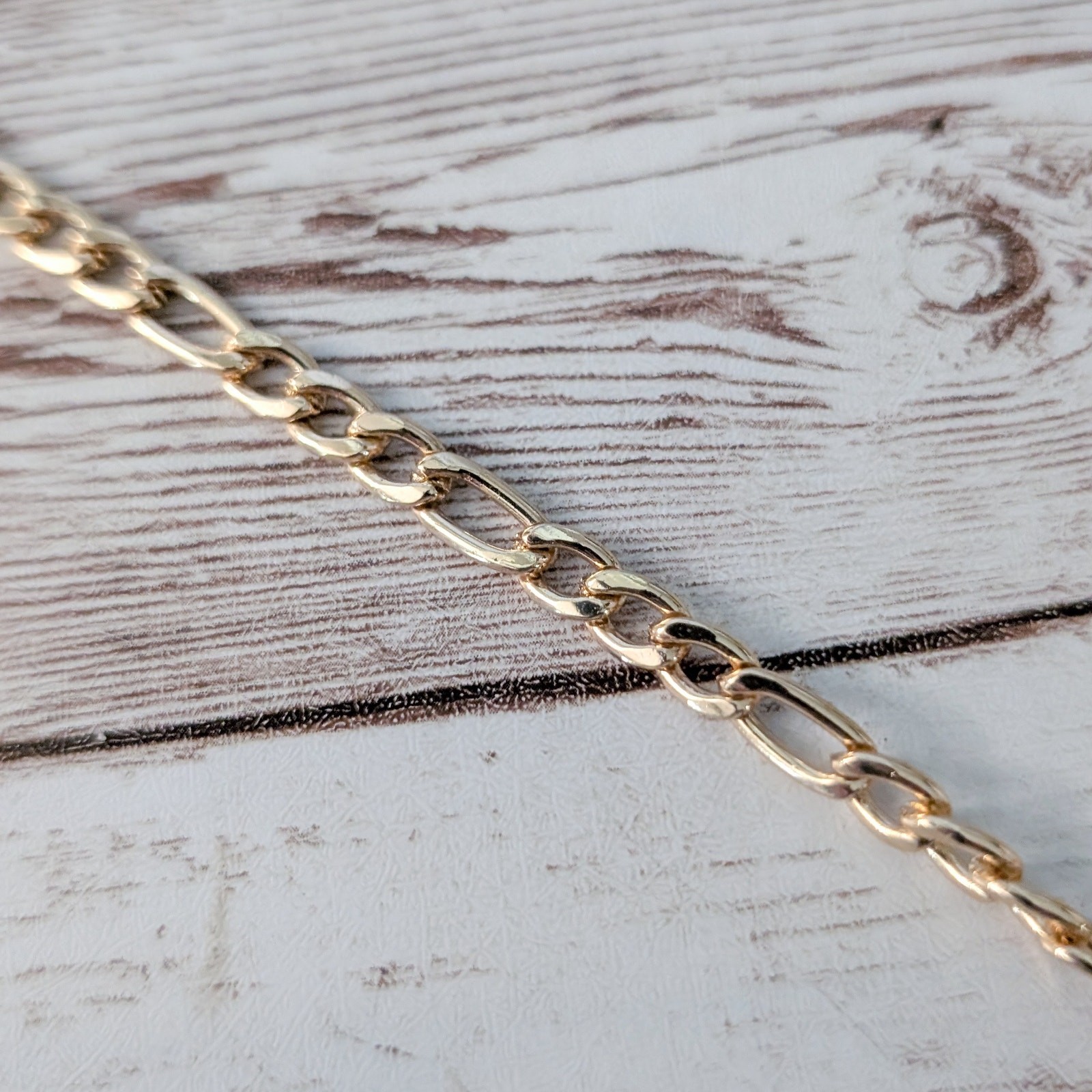 Large Bracelet or Anklet - 8" - 10.5" Gold Tone Link