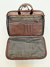 VTG Brown Leather Heritage Briefcase Many Pockets 16x11x5soft sided