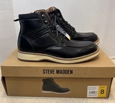 Steve Madden Casual Ortholite Boot P-Doyers Black Size 8