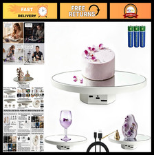 Motorized 360 Rotating Display Stand, 10" Turntable for Jewelry Tumbler, 11Lb