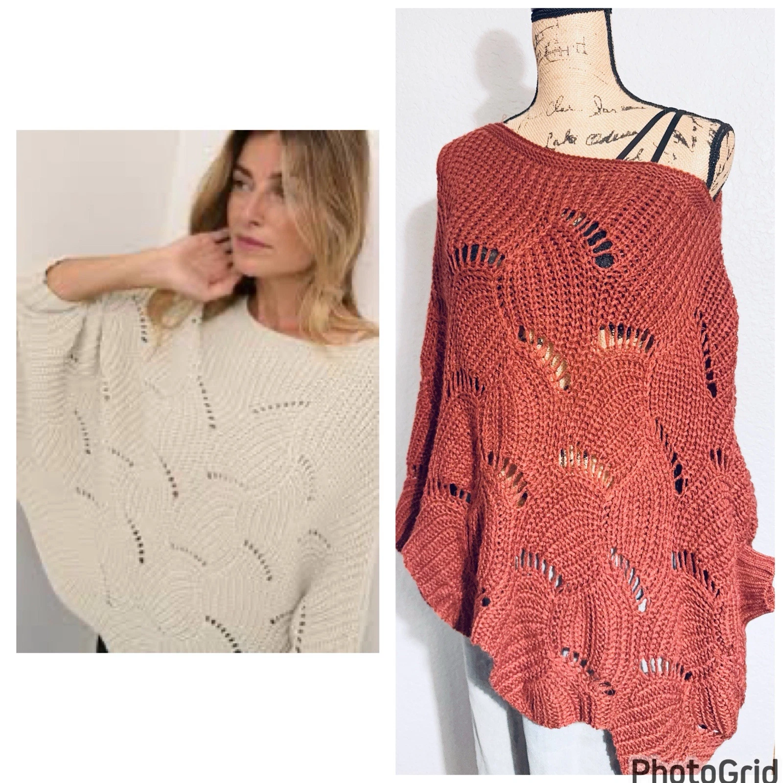 Anthropologie Entro Scallop Poncho Retails $169