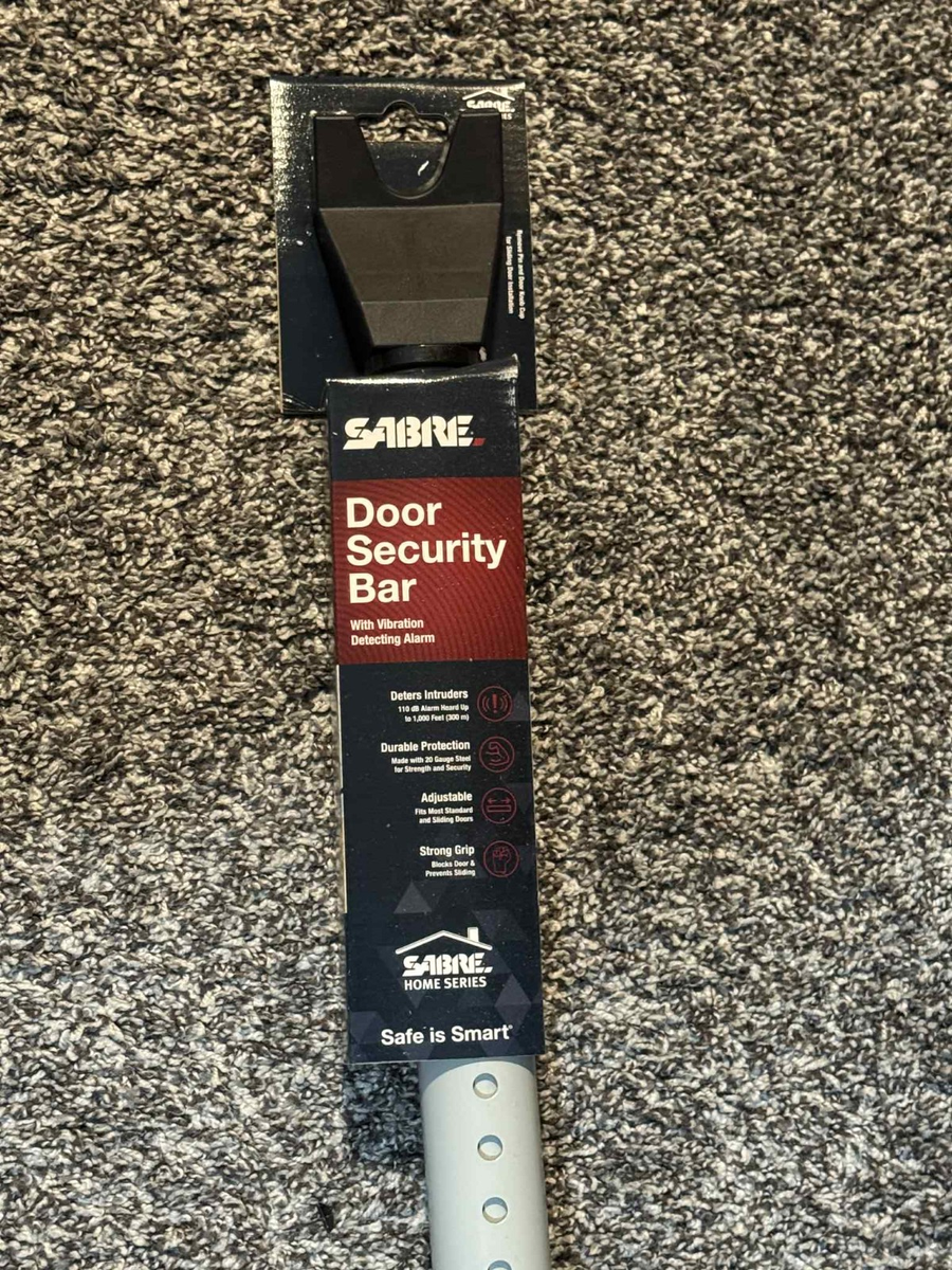 Sabre Security Guard Bar SABRE Adjustable Door Security Bar With Vibration  Detecting Sabre Door Security Bar With Alarm