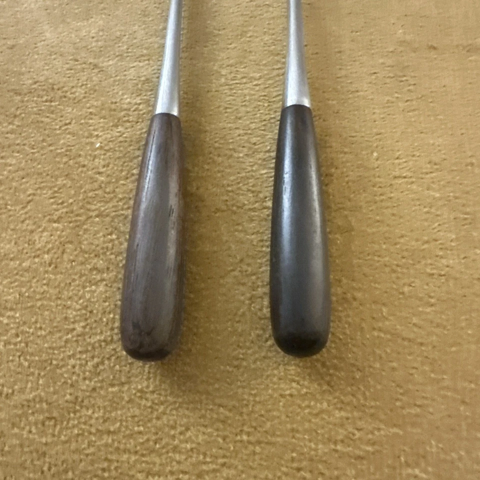 (2) ICED TEASPOONS Towle Lauffer Norway Palisander Stainless wood — NICE!! - Image 2 of 4