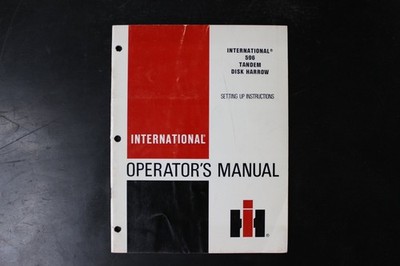 International 596 Tandem Disk Harrow Operator's Manual OEM 1 086 230 R2