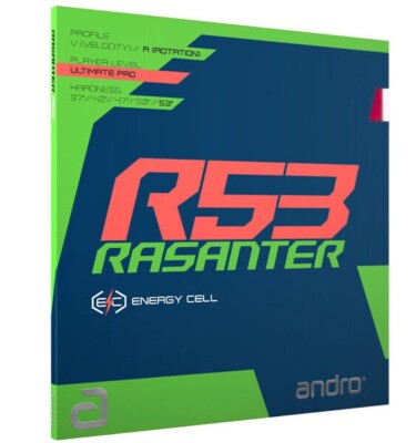 Andro Rasanter R53 Tischtennis Gummi (schwarz, rot, grün)