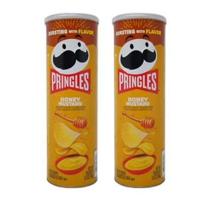 Pringles Honey Mustard Potato Chips 5.5oz 2 Cans Limited Edition