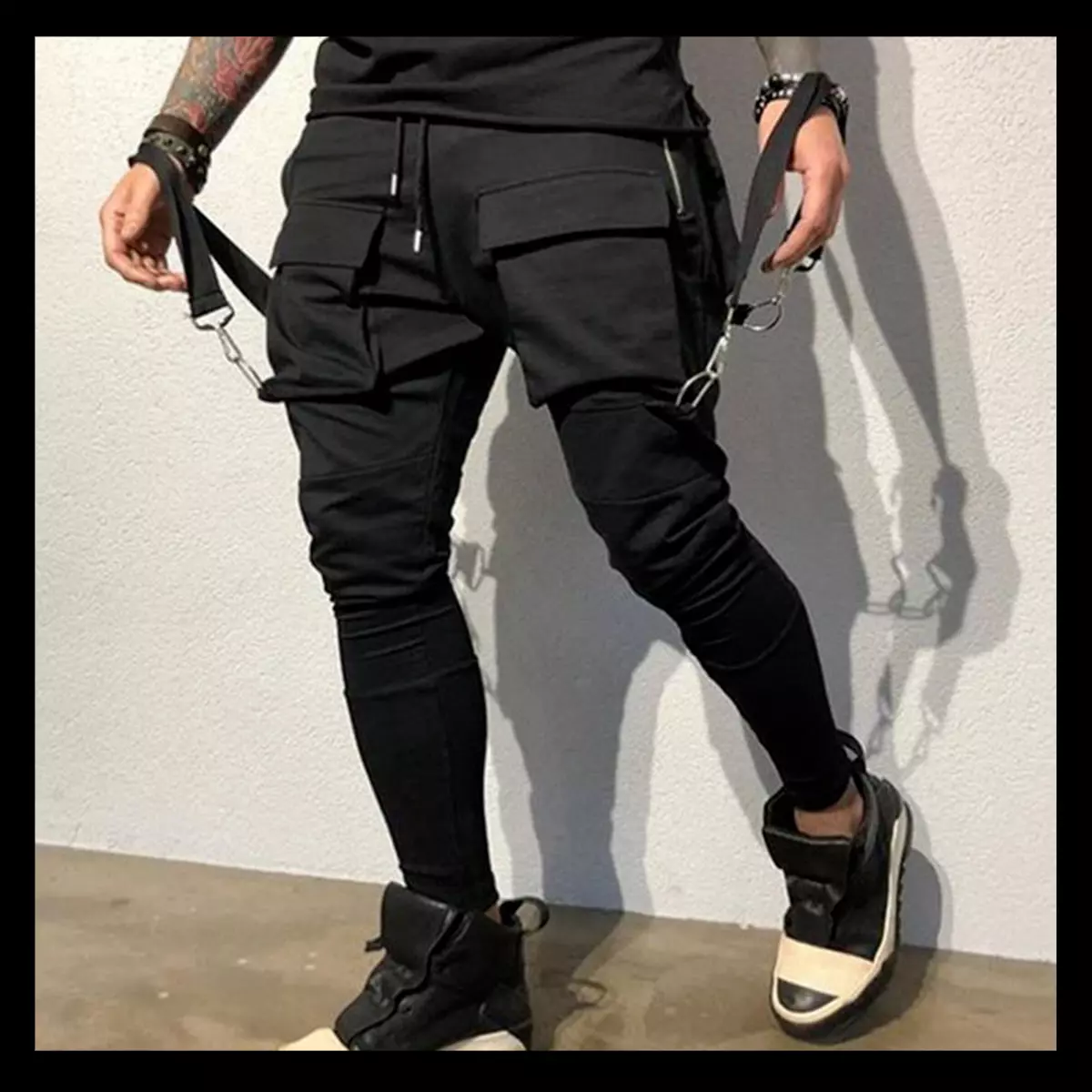 Pantalones Largos De Chándal De Algodón Para Hombres Moda Casual Cargo Hip  HoP