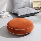 Style House Indoor Round Velvet Floor Cushion, 24" x 24" x 4"