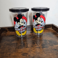 Set of 2 Disney Mickey Mouse Acrylic Tumbler Straw 16oz Cup