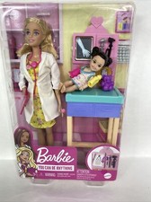 BARBIE PEDIATRICIAN DOCTOR PLAYSET, With BLONDE DOLL 12IN NEW IN BOX