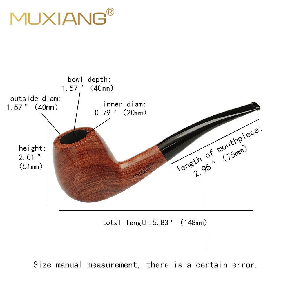 Pipa Fumatrice In Legno Fatta A Mano Intagliata 9mm Pipa Tabacco - Foto 4