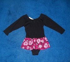GIRL BLACK LONG SLEEVE MORET DANCE SKATE LEOTARD OUTFIT SIZE 4 - 5 XSMALL NWT