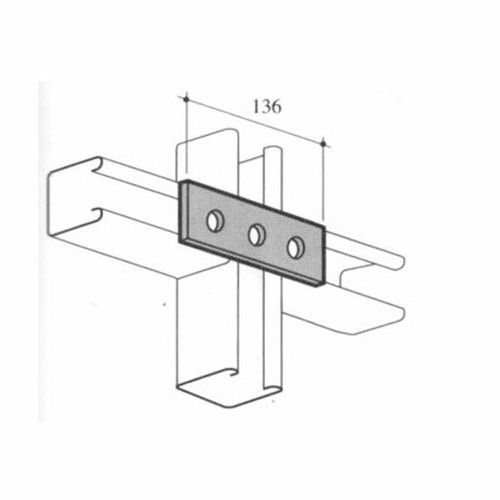 M12 Three Hole fixing Plate for Channels T304 Stainless As Unistrut / Oglaend - Picture 2 of 2