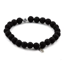 Bracelet Beads Lava+Howlite 8 Mm. Manufactured IN France