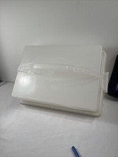 Vintage Tupperware Fresh-N-Fancy Cake Taker Carrier w/ Handle 622,623,624 White