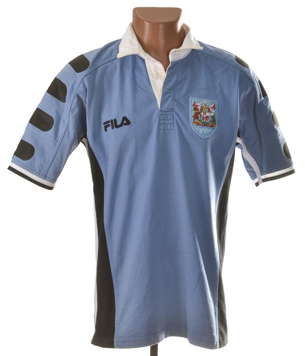 CARDIFF BLUES 2000/2001 HOME RUGBY UNION SHIRT JERSEY FILA SIZE S