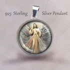 Jesus Divine Mercy Catholic Medal 925 Sterling Silver Pendant Jewelry