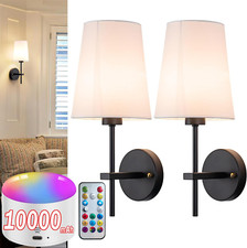 Battery Operated Wall Sconce Set of 2, Wireless Dimmable Battery Powered Wall La