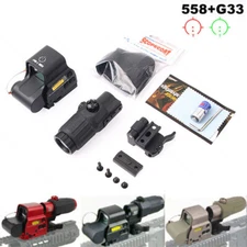 Sight HHS holographic Red Green Dot Reflex 558+G33 Magnifier 20MM Qd Side copy