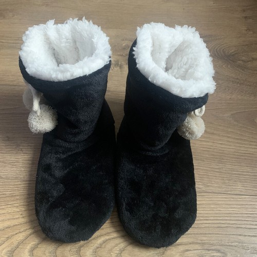 DAMEN SLIPPER DAMEN PELZ THERMO STIEFELETTEN WARME SCHUHE GRÖSSE UK GRAU - Bild 4 von 6