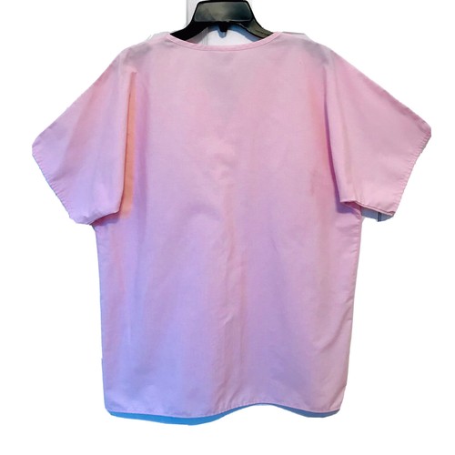 Crest Womens Medium Pink V Neck Short Sleeve Drawstring Waist Pockets Scrub Set - Picture 11 of 12