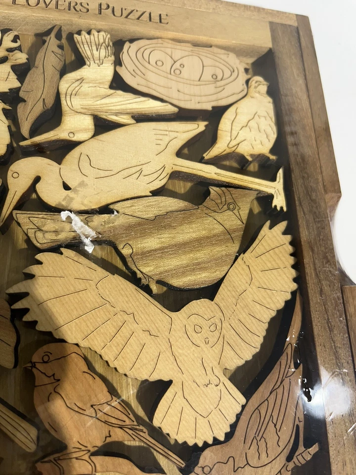 鸟类爱好者拼图 – 你能把鸟放进鸟舍吗? 木质脑筐 — 第 4/4 张图片