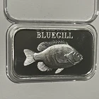 Scarce Bluegill Fish Collector Proof Bar 1 Troy Oz .999 Fine Silver Ingot RARE