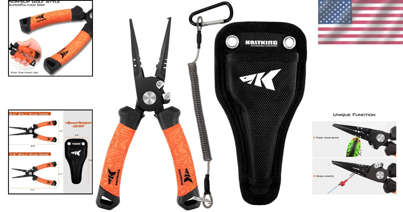 Speed Demon Pro 420 Stainless Steel Fishing Pliers - 7.5'' with Tungsten Cutters