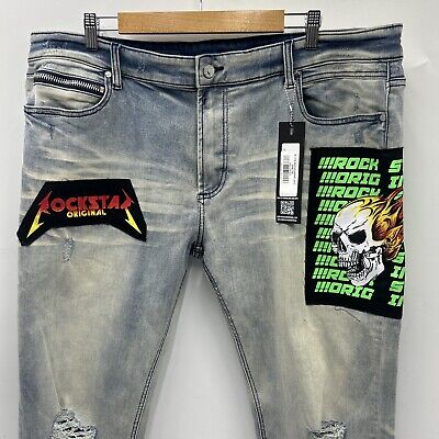 NEW Rockstar Original Jeans Distressed Graphics Mens Size NEW Rockstar Original Jeans Distressed Graphics Mens Size
