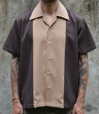 Vintage button up Two Tone Bowling Shirt Gabardine Sheen Hemd Rockabilly fifties