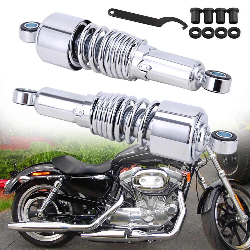 Stubby Shocks For Harley Sportster, Forty Eight, Iron 883, Lowering 10.5" Sliver - Image 4 of 4