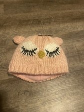 newberry pink owl stocking hat baby 12 months