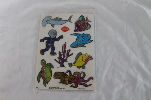 Vintage Dairy Queen 1994 Underwater Fun Sticker Sheet NEW Sealed Fish Scuba Sea