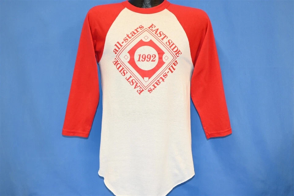 Camiseta vintage años 90 EAST SIDE ALL STARS 1992 ROJA BÉISBOL MANGA RAGLÁN PEQUEÑA S Foto 2 de 4