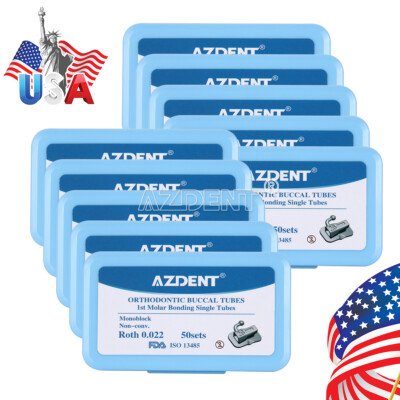 AZDENT Dental Ortho Buccal Tubes 1st Molar Roth.022 Monoblock Bondable N-Conv US