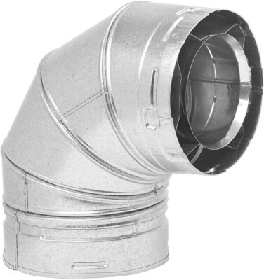Amerivent Flue Pipe DOUBLEWALL DIRECT ELBOW 90 DEGREE 5D90L  5'' INNER 8'' OUTER