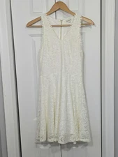 Francesca's NWT Women's Size Small Ivory A-Line Dress Knee Length