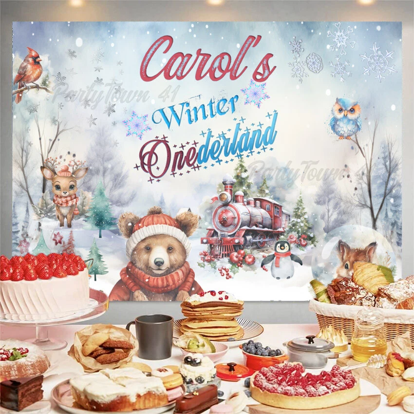 10x5ft Winter ONEderland, Winter Birthday backdrop, ONEderland photo booth - Image 4 of 4