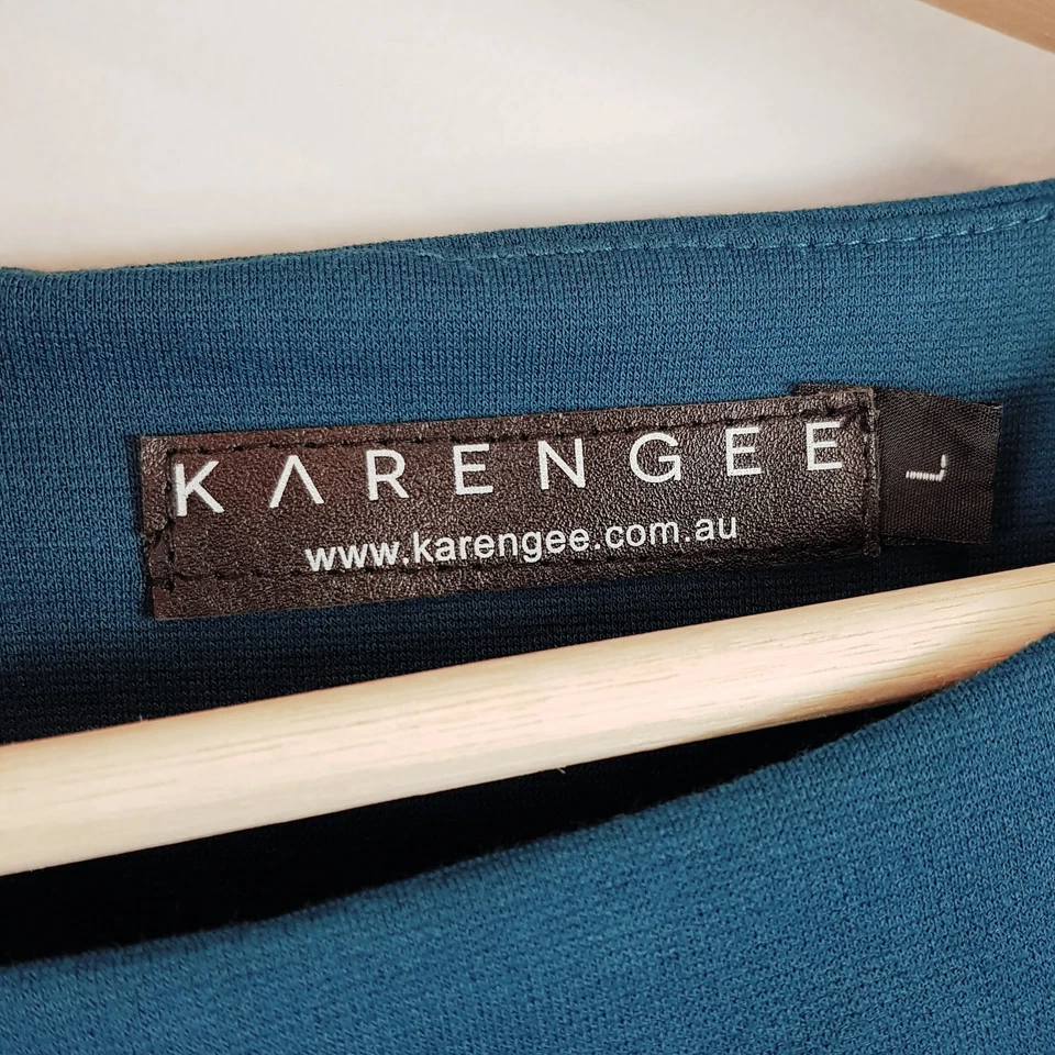KARENGEE / KAREN GEE  Womens Size L or 14 Teal Green Dress - As new - image 3 of 4