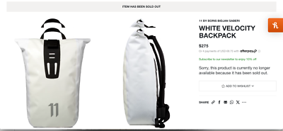 11 BY BORIS BIDJAN SABERI White Velocity Backpack ORTLIEB 11 BY BORIS BIDJAN SABERI White Velocity Backpack ORTLIEB