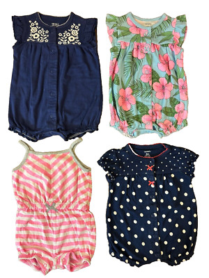 Carters Baby Girl Clothes Lot 3 Months Rompers Outfits Summer Bundle Strawberry