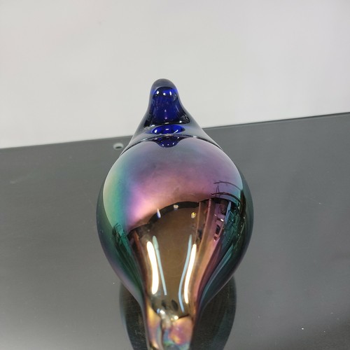 Singed FINLAND SIRENIN TAIDELASI ATELJEE ART GLASS Rainbow BIRD 5"x 7.5"L - Picture 5 of 7