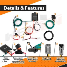 Wiring Harness 4-Way Flat Trailer Connector For 2007-2014 Toyota FJ Cruiser All