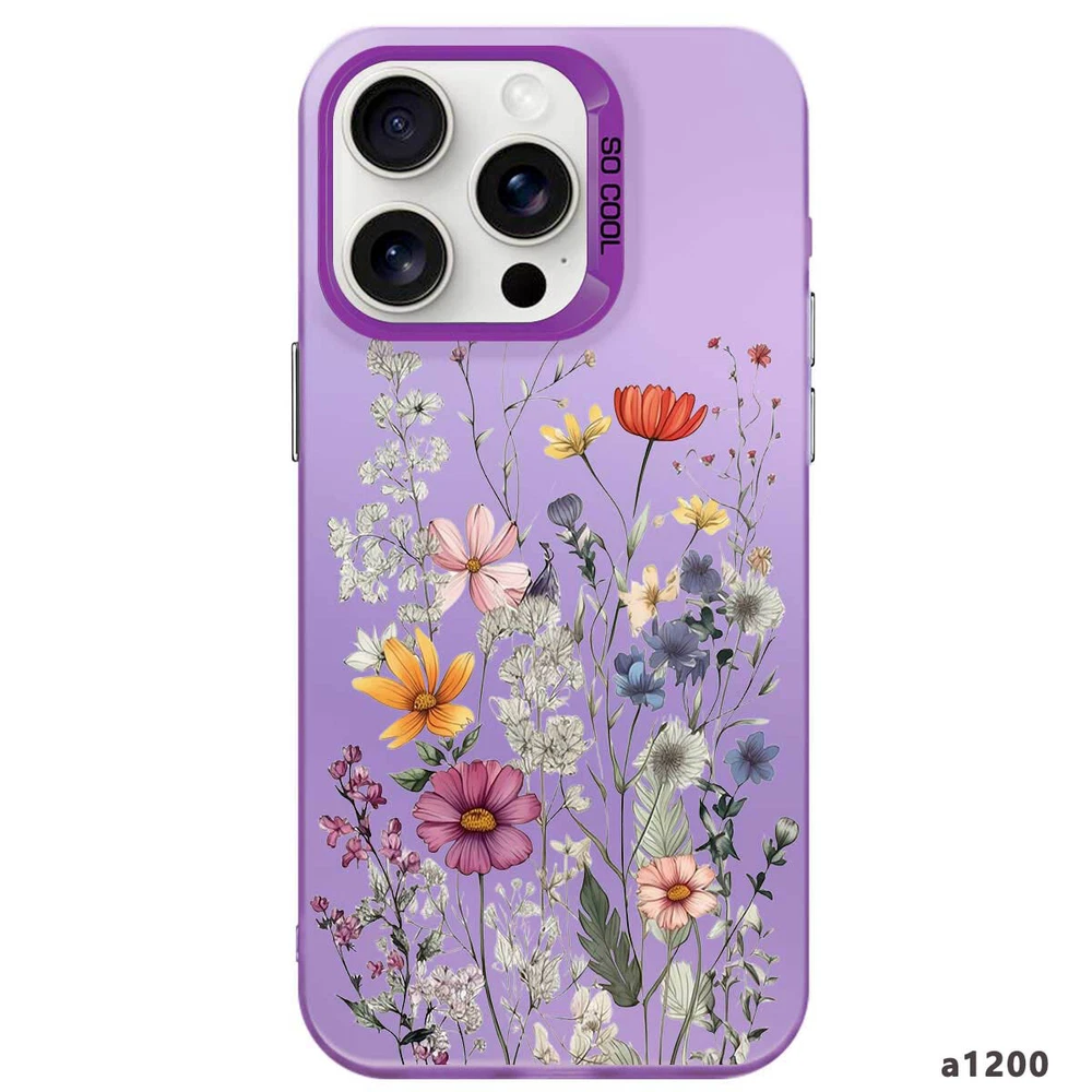 Floral Shockproof Phone Case for iPhone 15 Pro Max 14 16 Samsung S23 S24