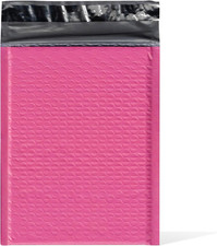 50 0 Glamor Metallic Pink Poly Bubble Mailers Envelopes Bags 6X10 DVD Wide CD