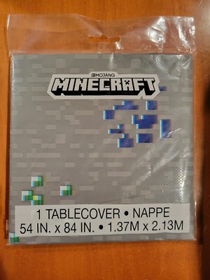 2018 Mojang - Minecraft New Plastic Tablecover Picnic Dining Ware 54'' X 84'' NISB