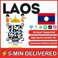 [eSIM] Laos eSIM Local Call Laos E sim card 10GB Unlimited Travel eSIM QR 🚀🛜