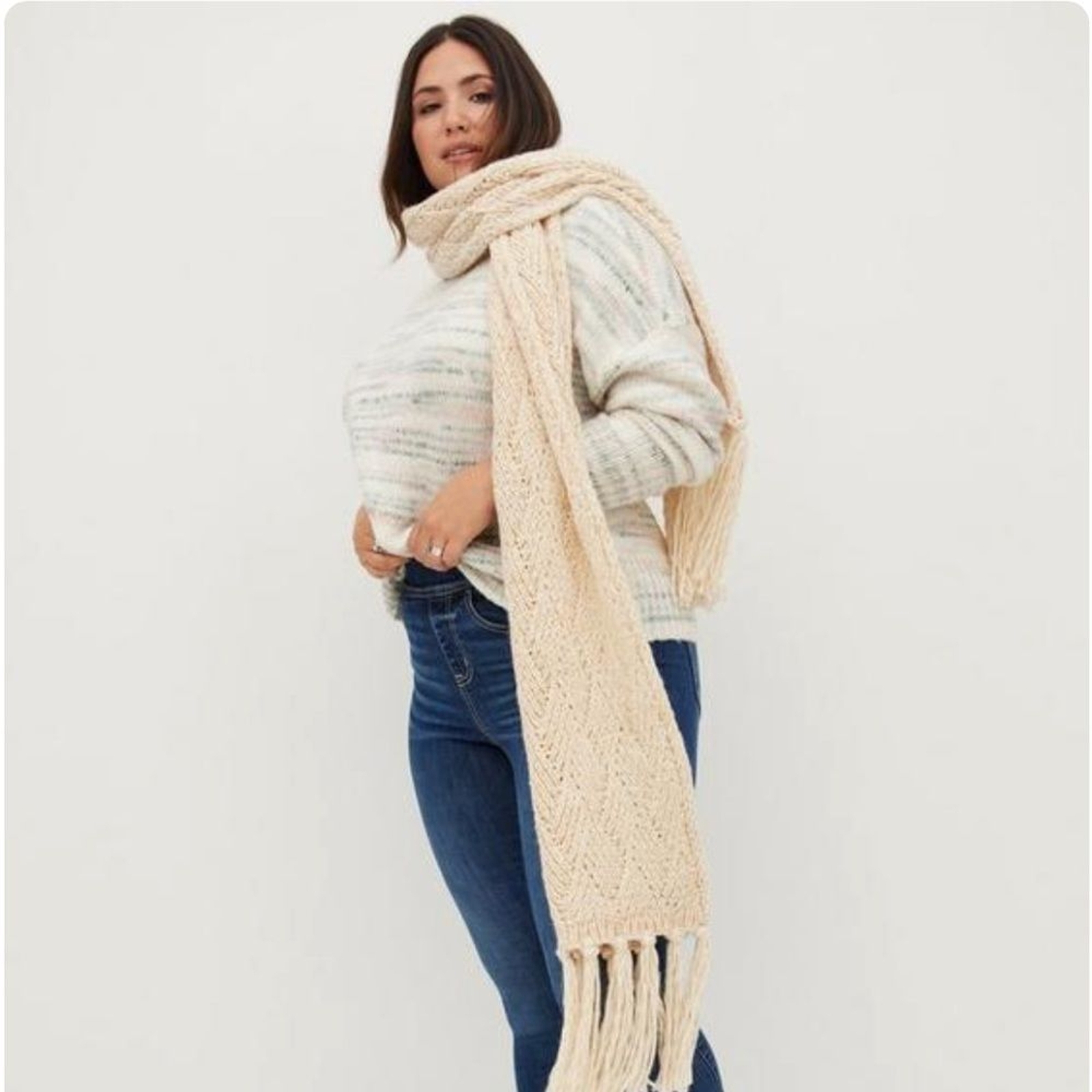 Torrid Cloud Dancer Drop Shoulder Pullover Sweate… - image 3