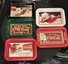 Vintage Coca Cola Tray lot (5) unique 1989-1991 Beautiful Condition on The Hot Collector
